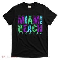 Miami Beach Floral Palm Trees T-Shirt thumb 0