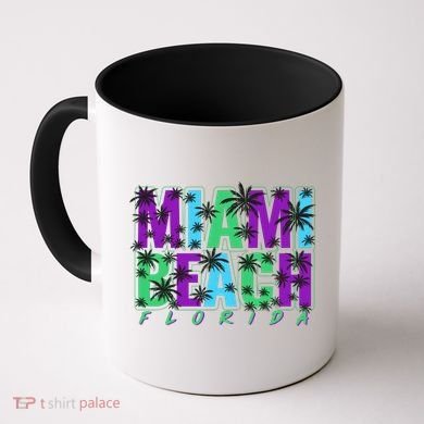 Miami Beach Floral Palm Trees Coffee Mug