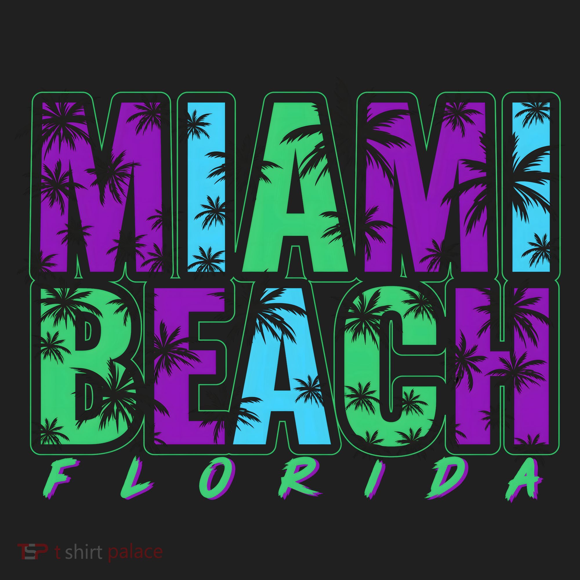 Miami Beach Floral Palm Trees Beanie