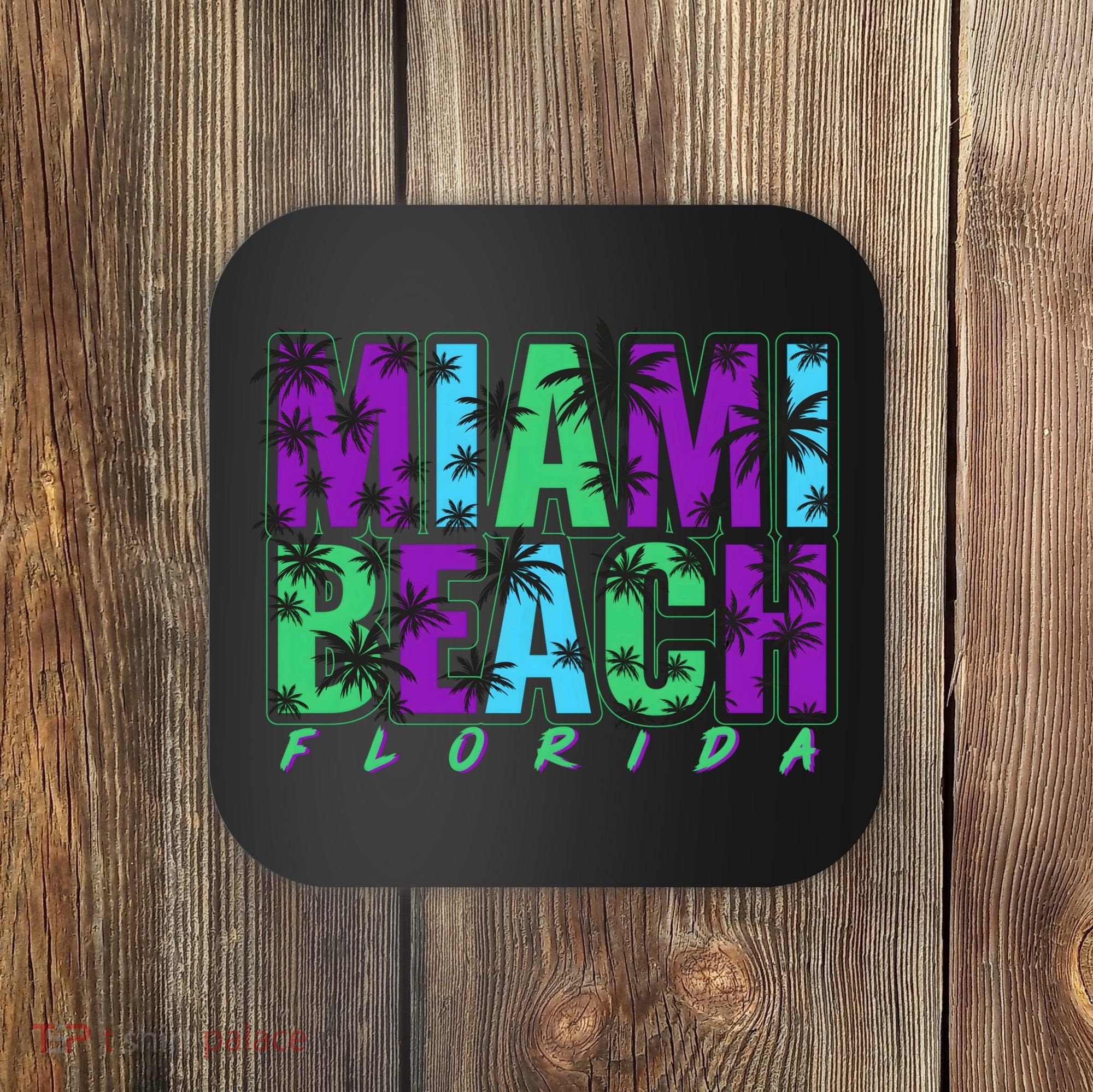 Miami Beach Floral Palm Trees Coaster
