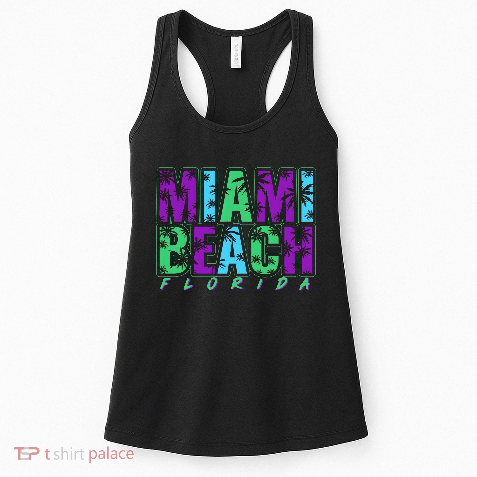 Miami Beach Floral Palm Trees Women's Tank Top
