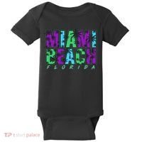 Miami Beach Floral Palm Trees Baby Bodysuit thumb 0
