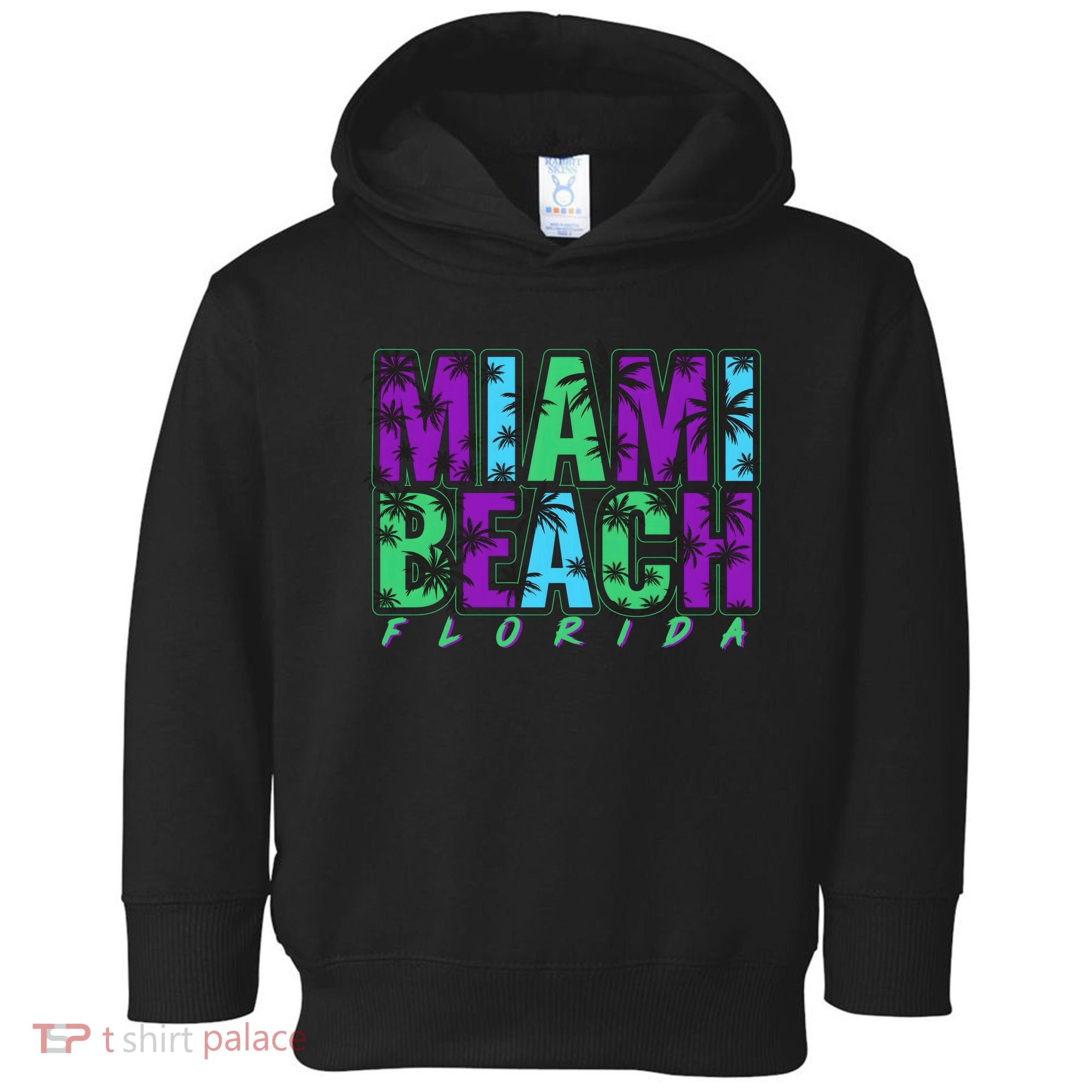 Miami Beach Floral Palm Trees Toddler Hoodie