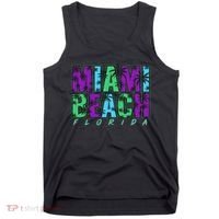 Miami Beach Floral Palm Trees Tank Top thumb 0