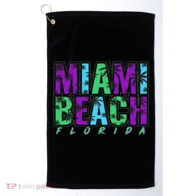 Miami Beach Floral Palm Trees Golf Towel