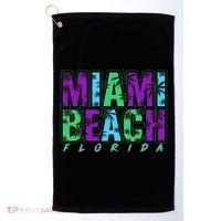 Miami Beach Floral Palm Trees Golf Towel thumb 0