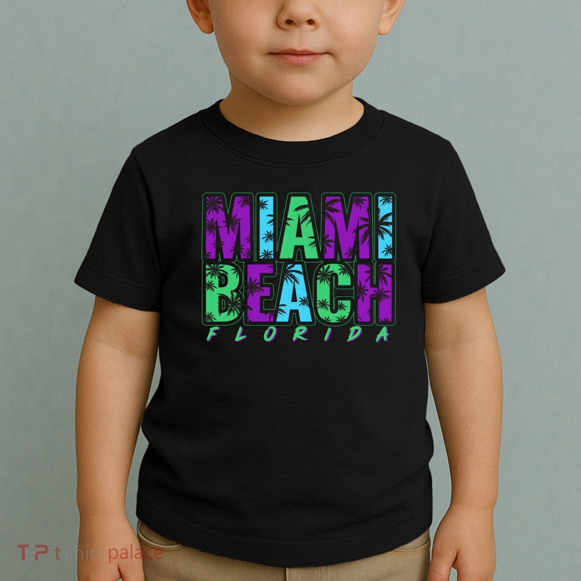 Miami Beach Floral Palm Trees Toddler T-Shirt