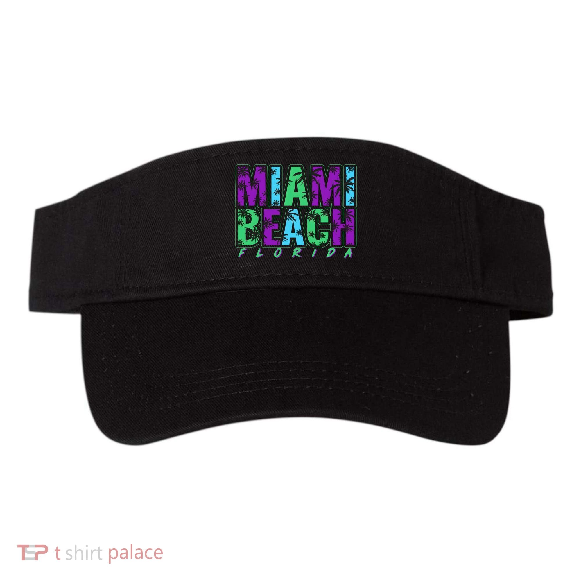 Miami Beach Floral Palm Trees Visor