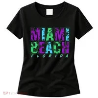 Miami Beach Floral Palm Trees Women's T-Shirt thumb 0