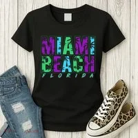 Miami Beach Floral Palm Trees Women's T-Shirt thumb 3
