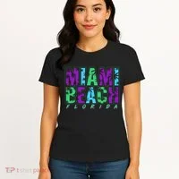 Miami Beach Floral Palm Trees Women's T-Shirt thumb 4