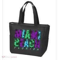 Miami Beach Floral Palm Trees Tote Bag thumb 3