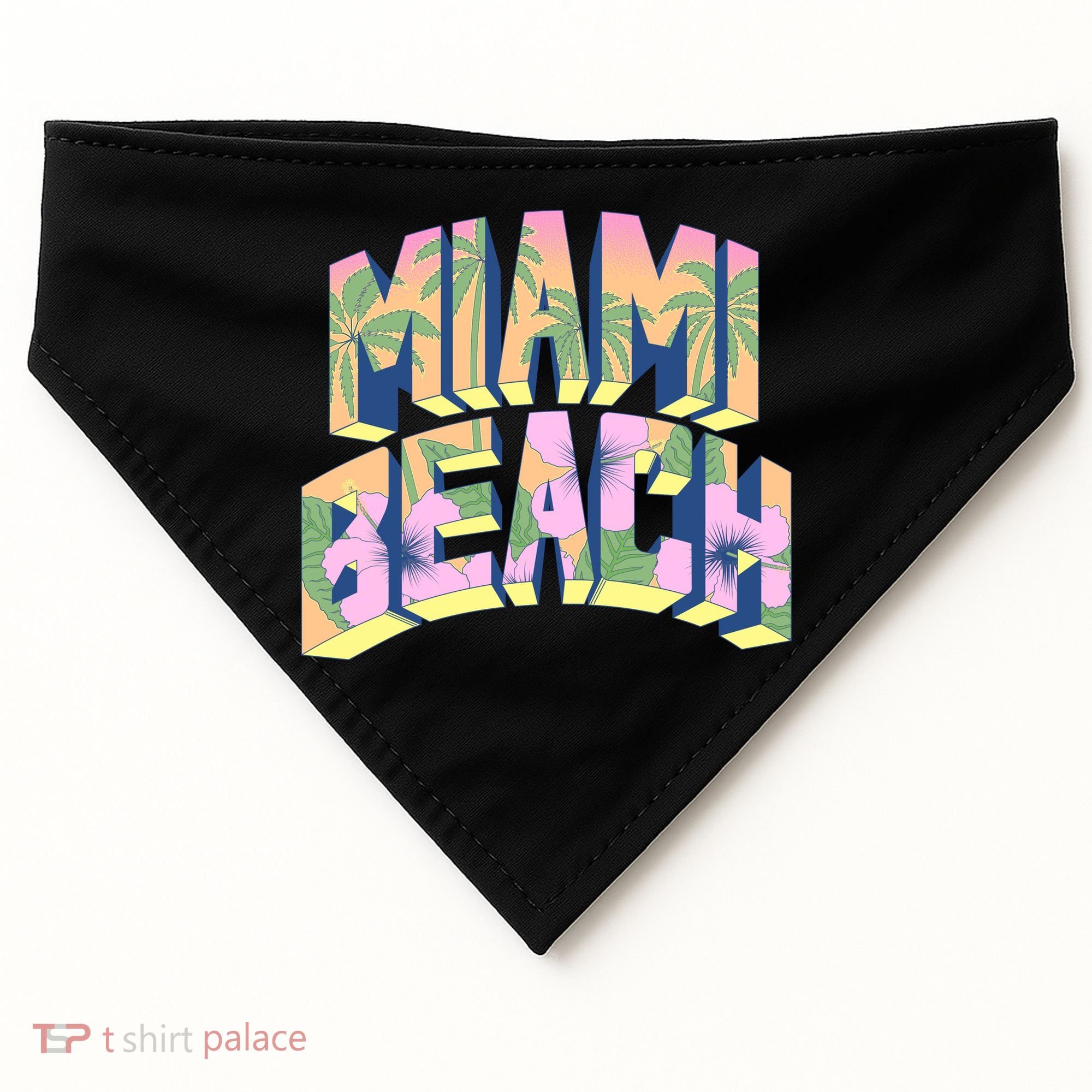 Miami Beach Floral USA-Made Doggie Bandana