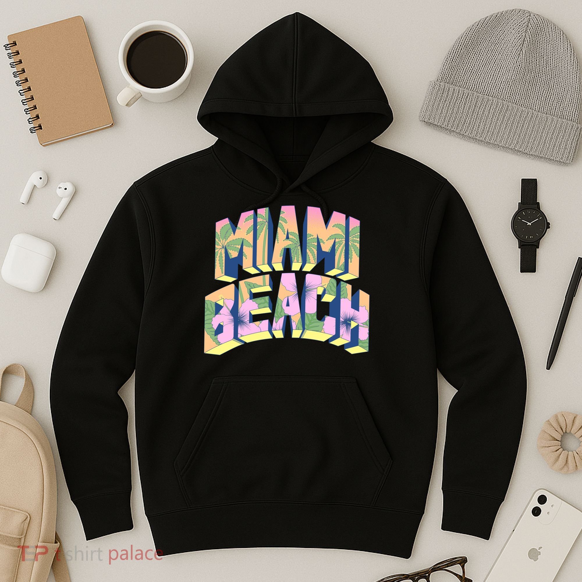 Miami Beach Floral Hoodie