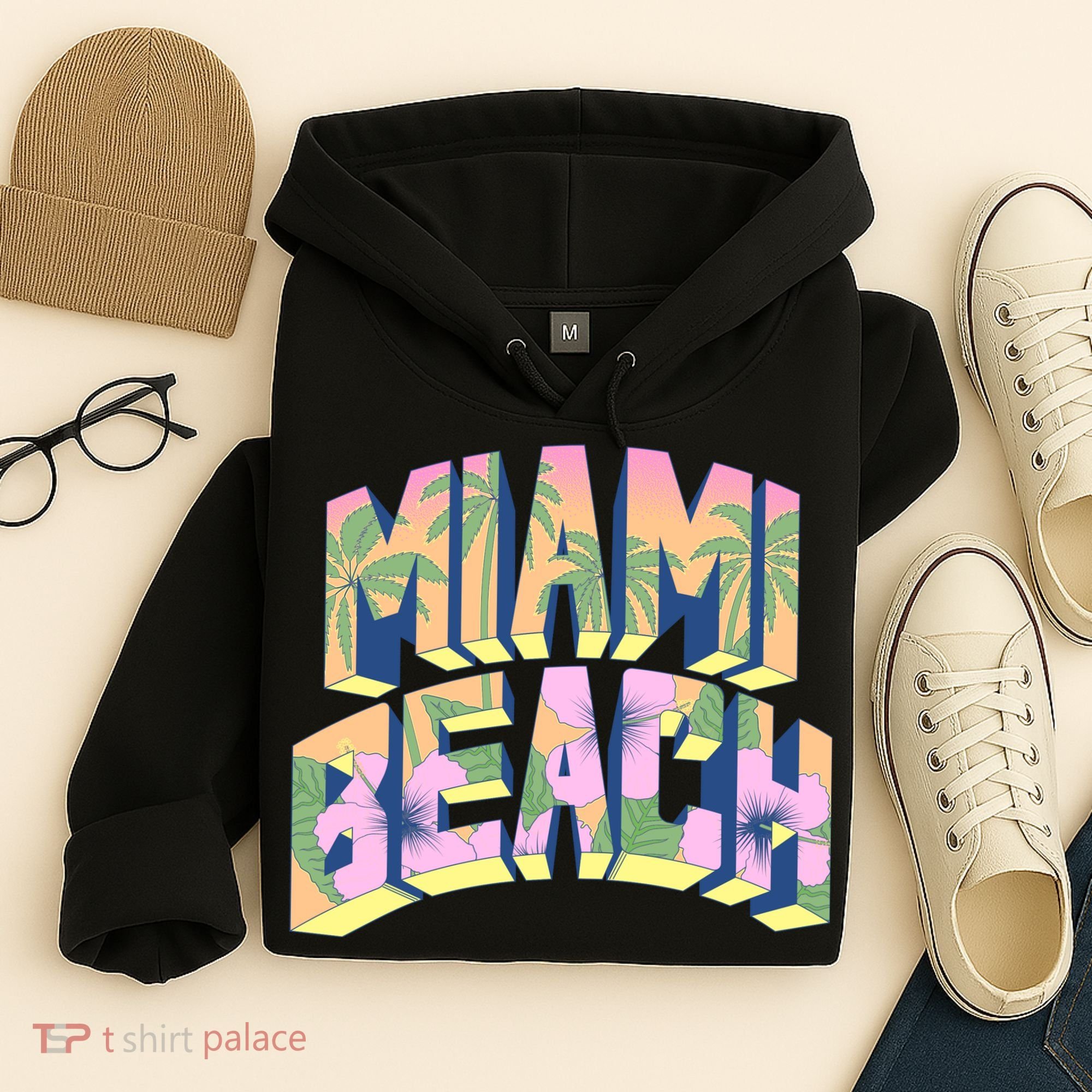 Miami Beach Floral Hoodie