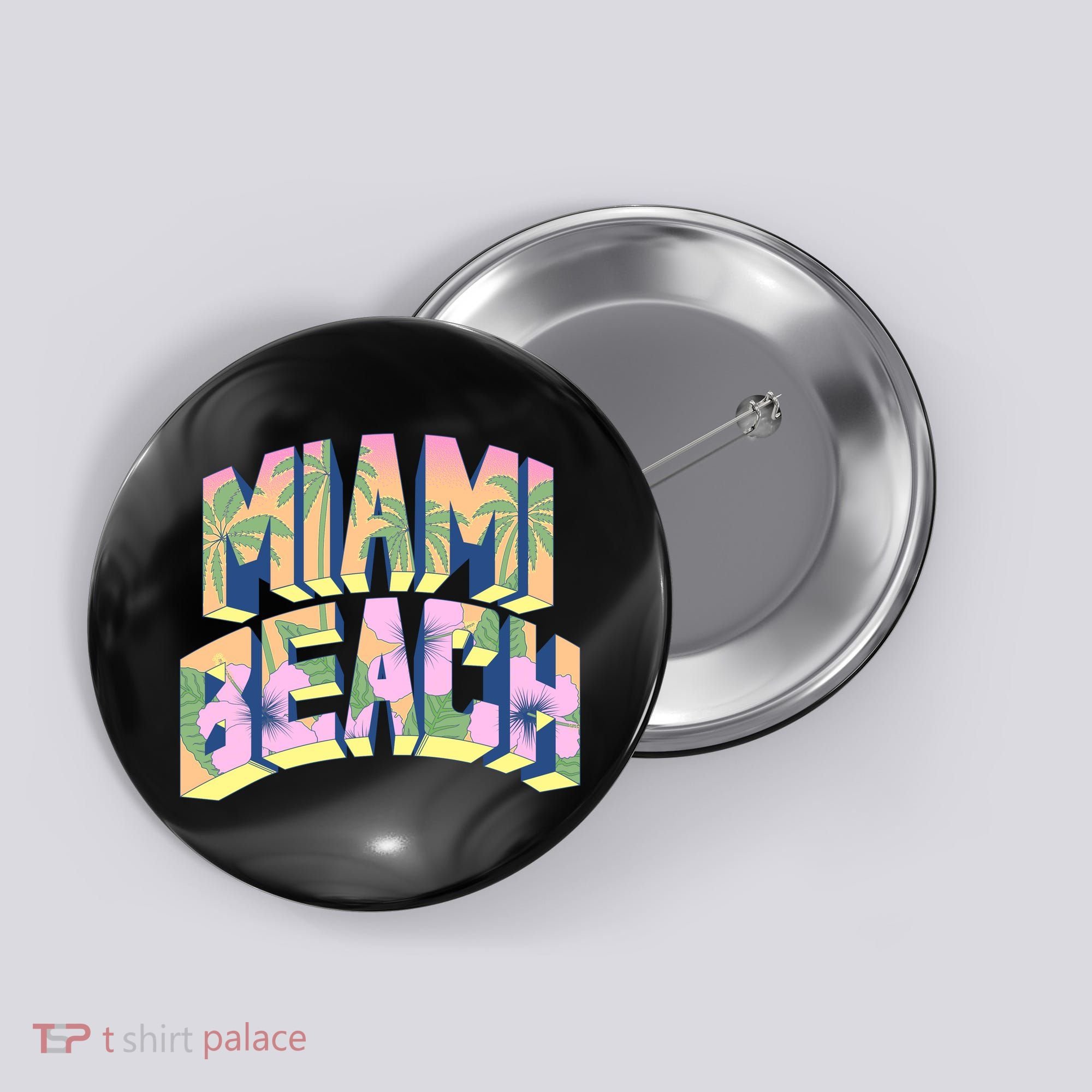 Miami Beach Floral Button