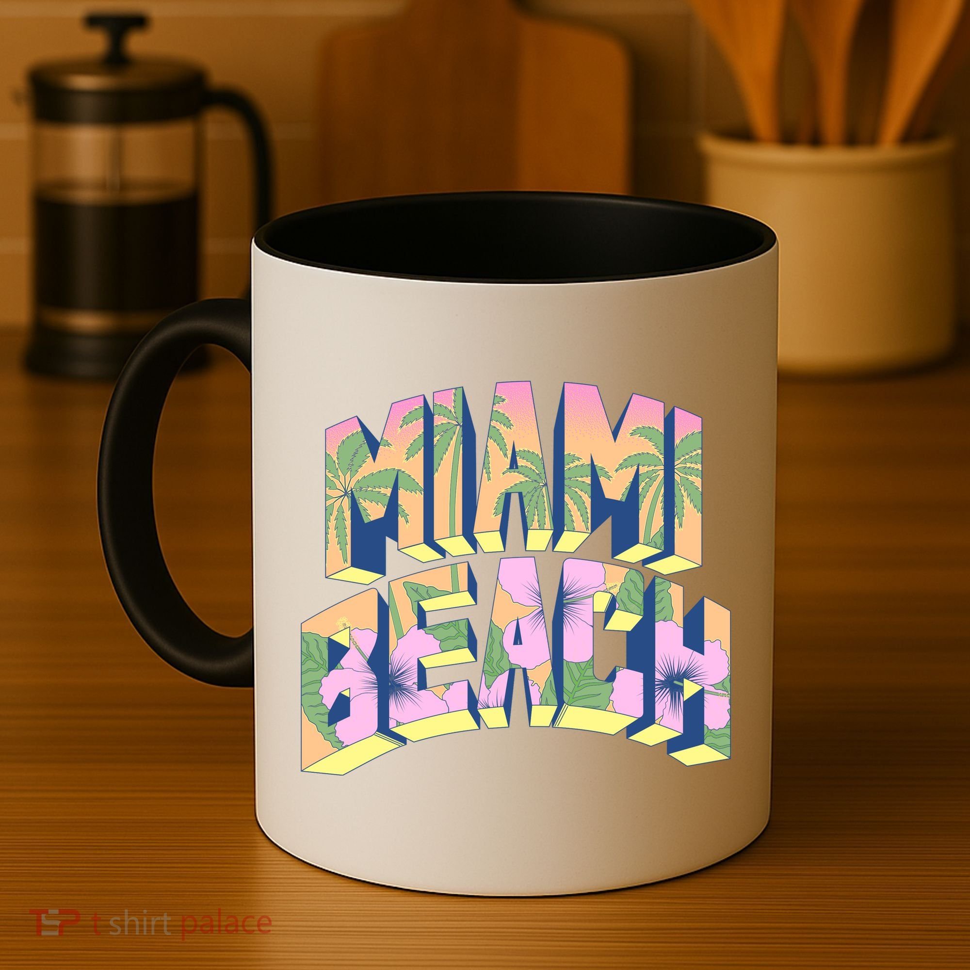 Miami Beach Floral Coffee Mug