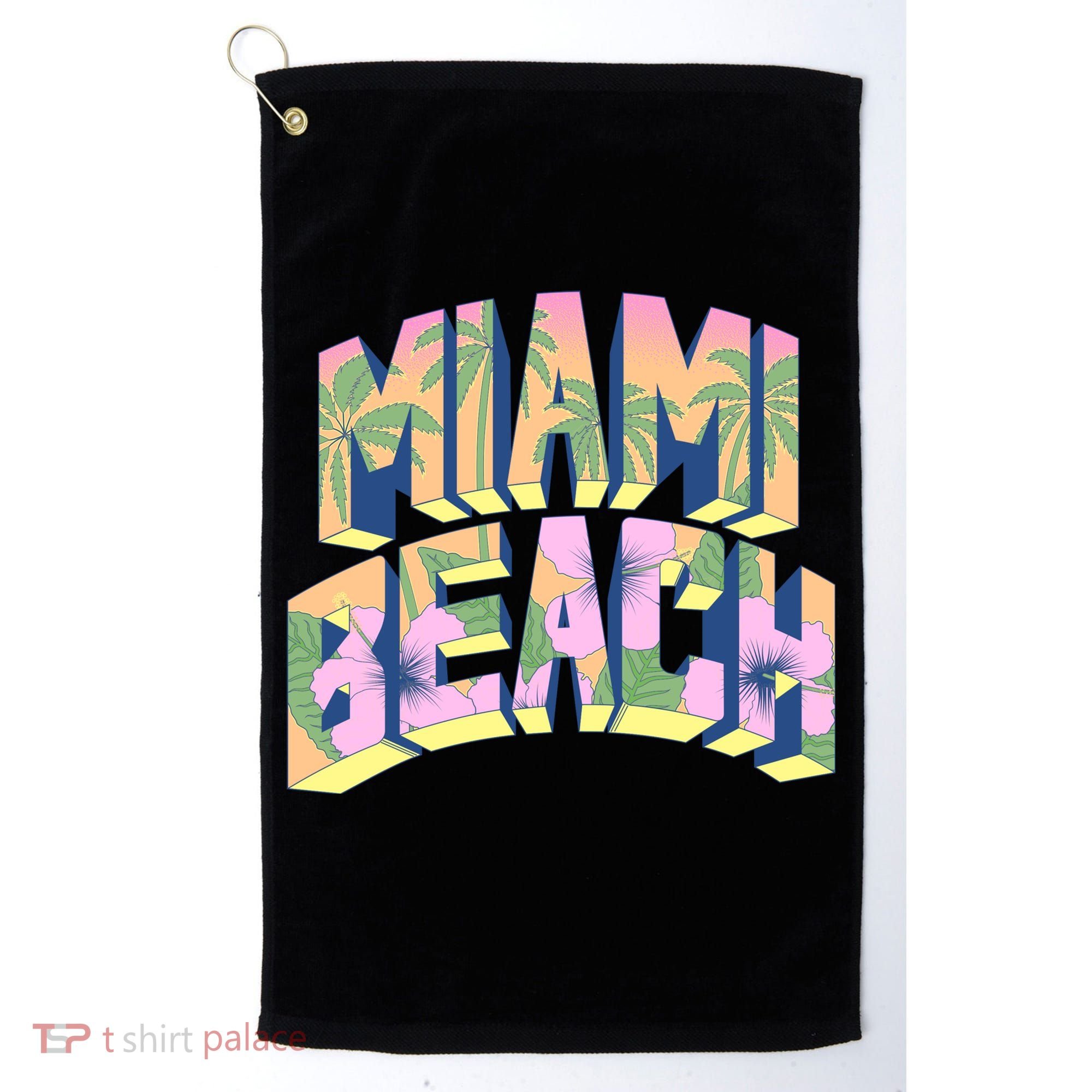 Miami Beach Floral Golf Towel