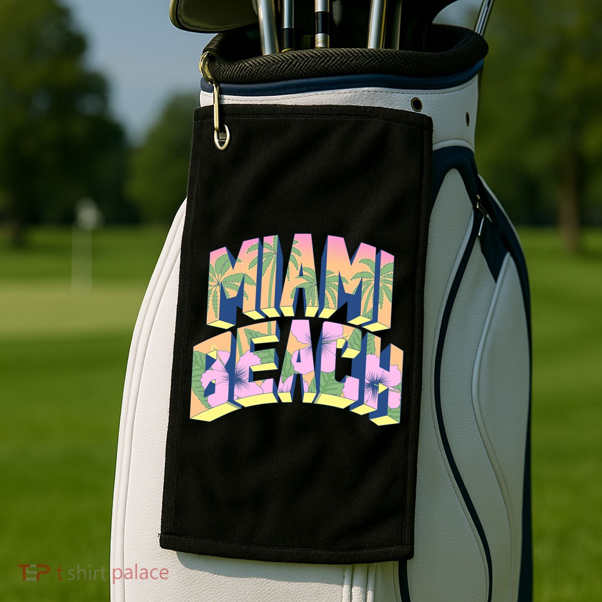 Miami Beach Floral Golf Towel