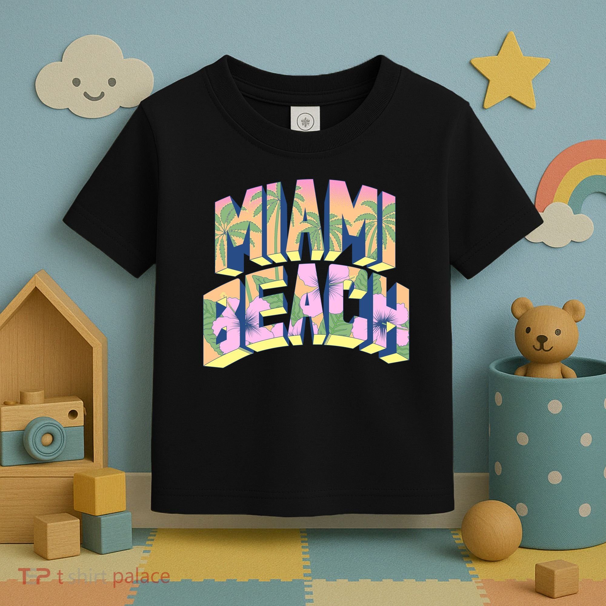 Miami Beach Floral Toddler T-Shirt
