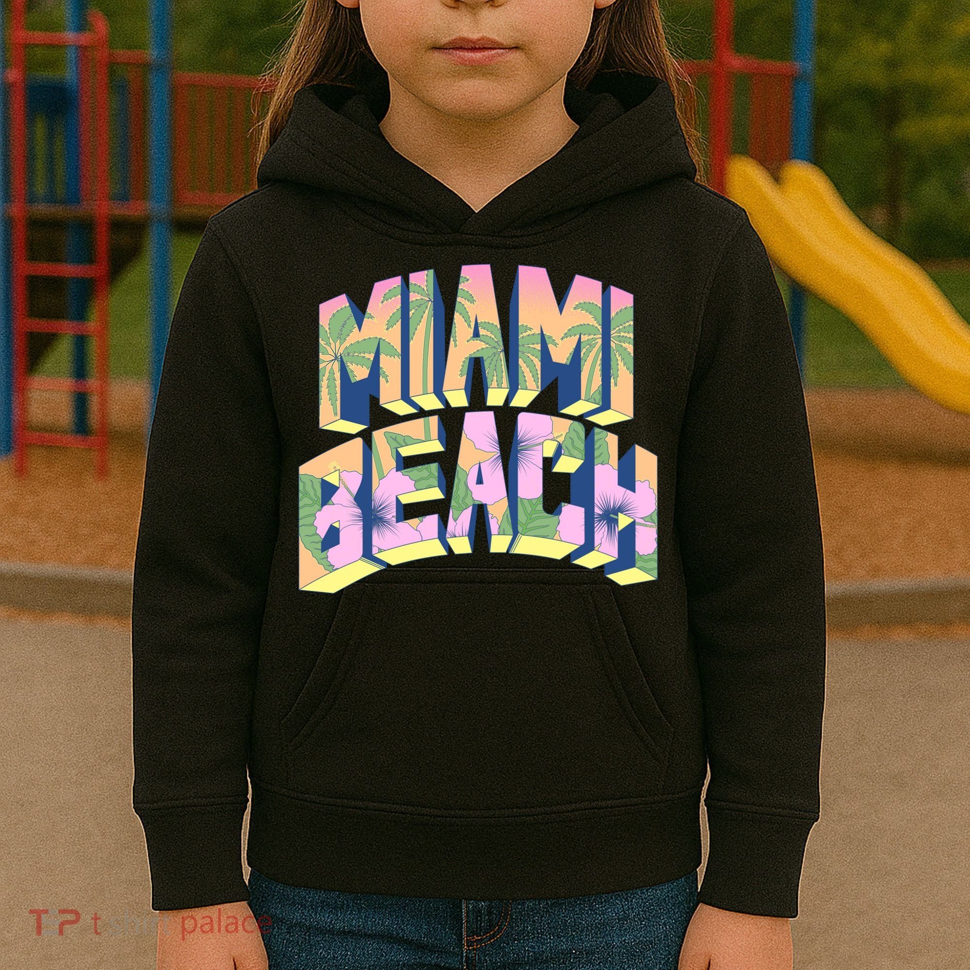 Miami Beach Floral Kids Hoodie