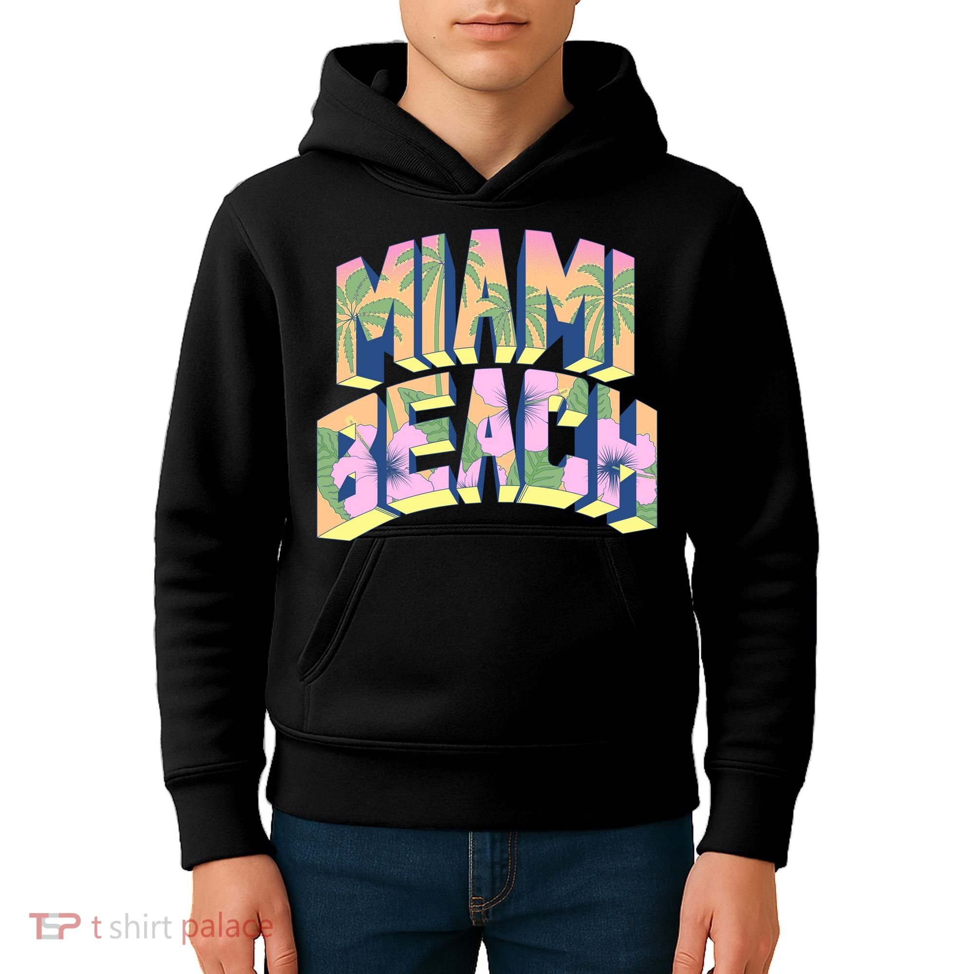 Miami Beach Floral Kids Hoodie