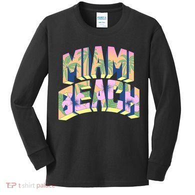Miami Beach Floral Kids Long Sleeve Shirt