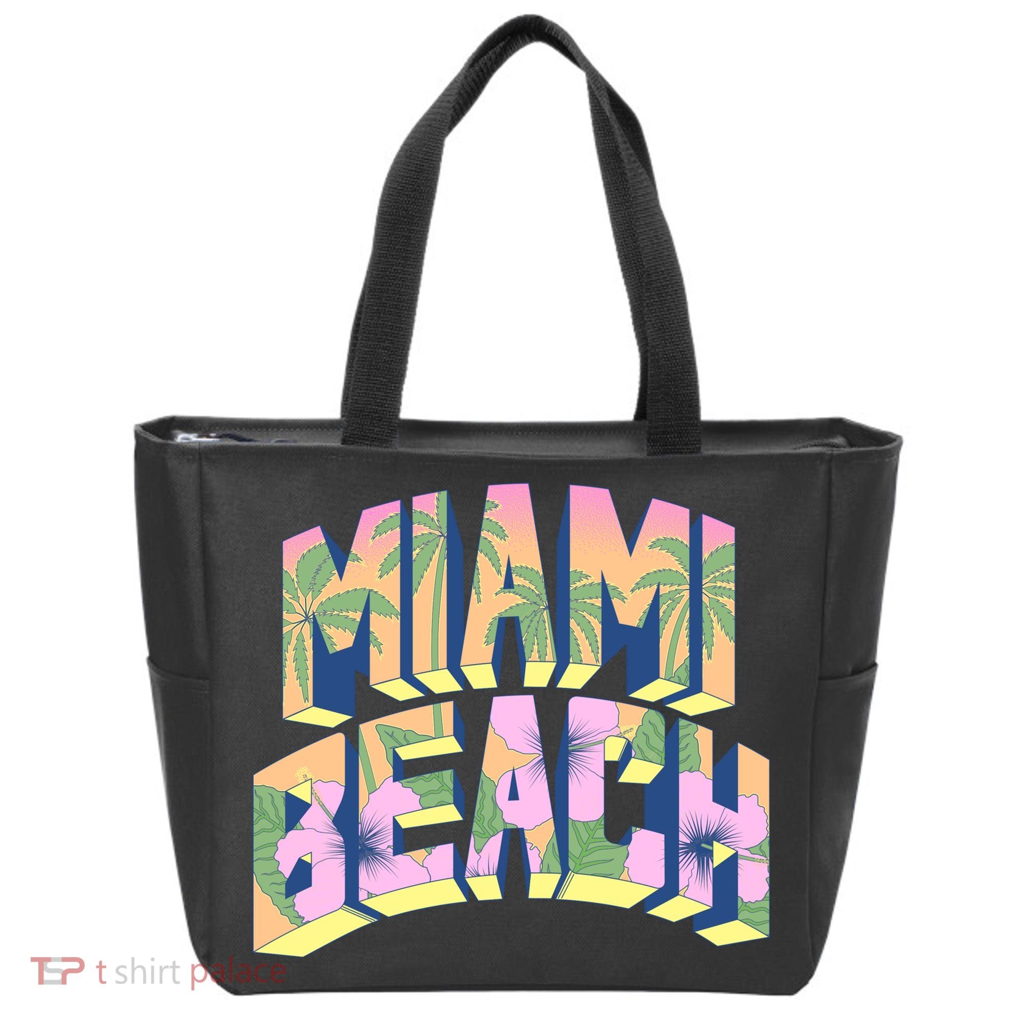 Miami Beach Floral Tote Bag