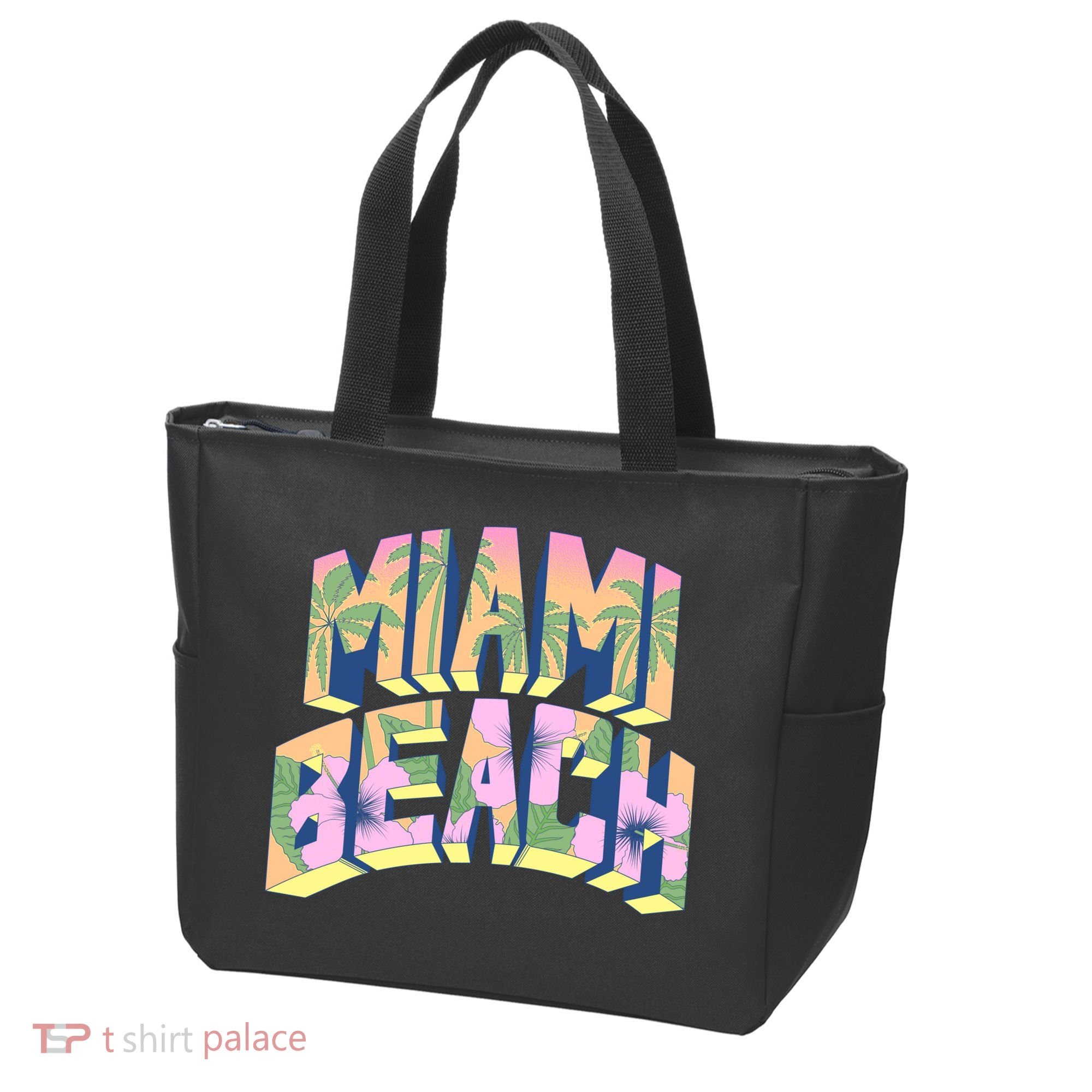 Miami Beach Floral Tote Bag