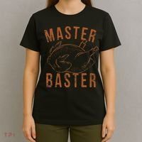 Master Baster Funny Turkey Print Happy Thanksgiving Day T-Shirt thumb 4