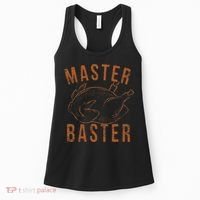 Master Baster Funny Turkey Print Happy Thanksgiving Day Women's Tank Top thumb 0