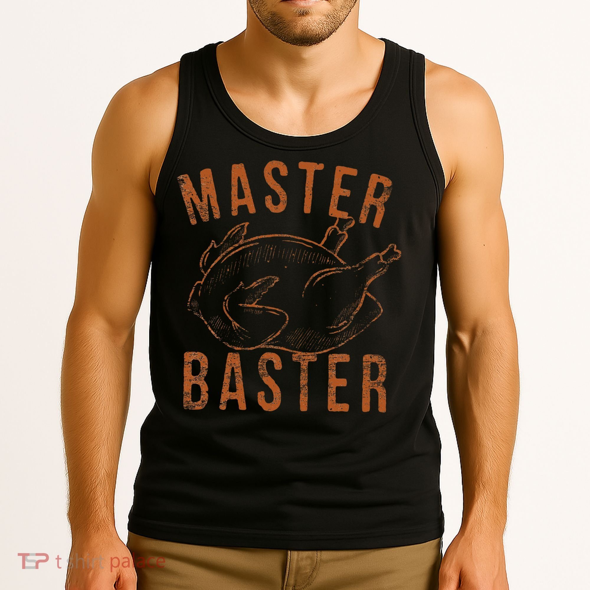 Master Baster Funny Turkey Print Happy Thanksgiving Day Tank Top