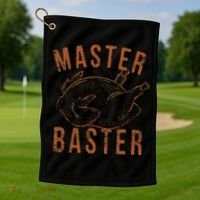 Master Baster Funny Turkey Print Happy Thanksgiving Day Golf Towel thumb 1