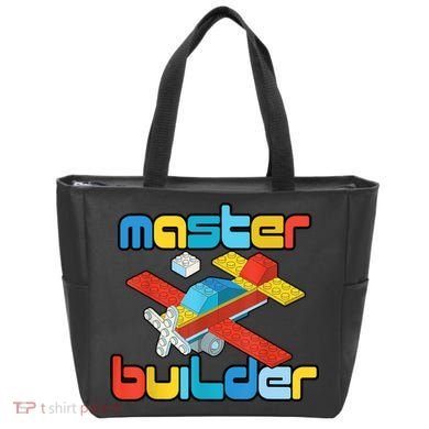 Master Builder Funny Building Blocks Brick Block Toy Tote Bag