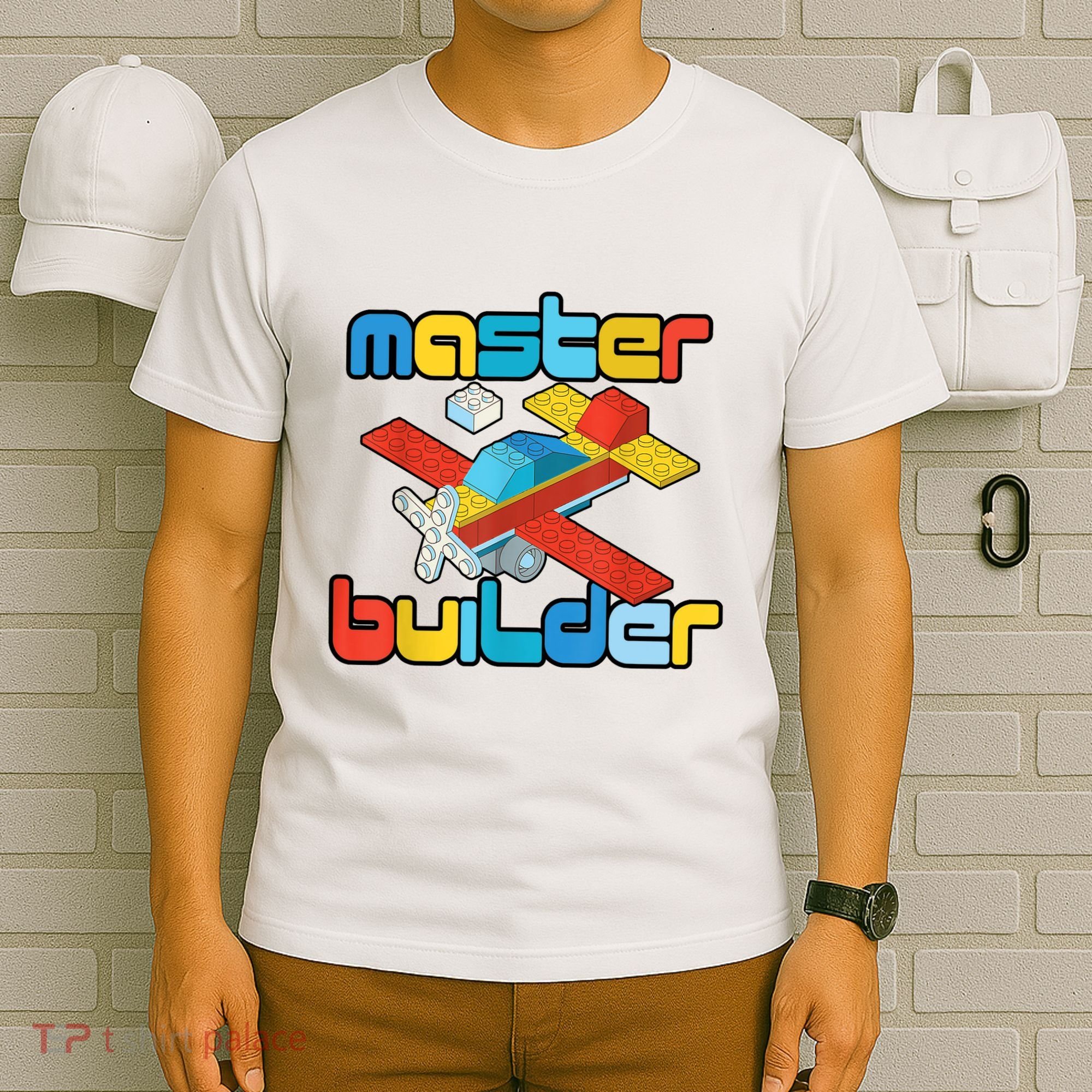 Master Builder Funny Building Blocks Brick Block Toy T-Shirt