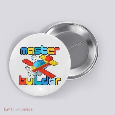 Master Builder Funny Building Blocks Brick Block Toy Button
