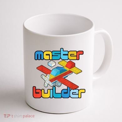Master Builder Funny Building Blocks Brick Block Toy Coffee Mug back