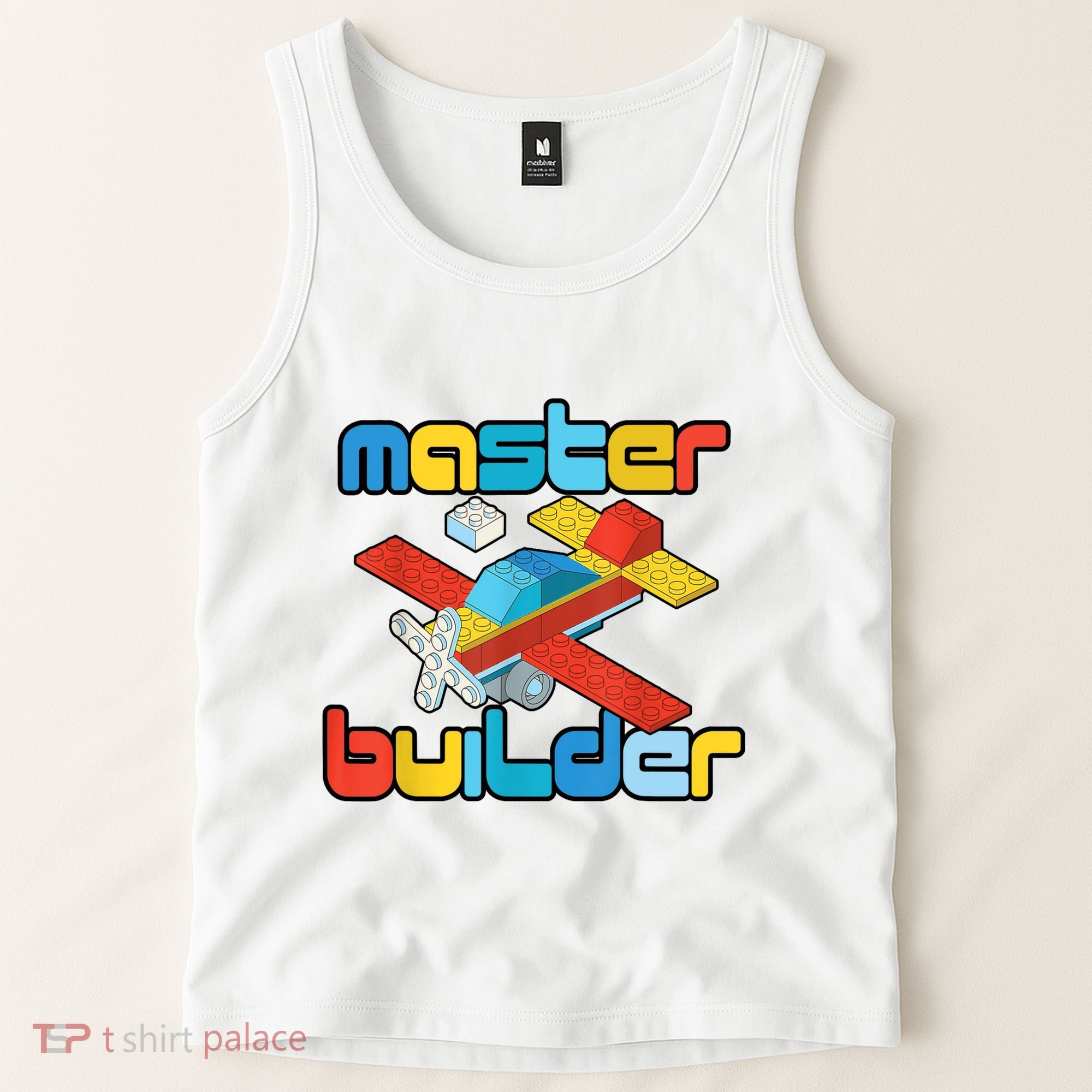 Master Builder Funny Building Blocks Brick Block Toy Tank Top