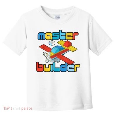 Master Builder Funny Building Blocks Brick Block Toy Toddler T-Shirt
