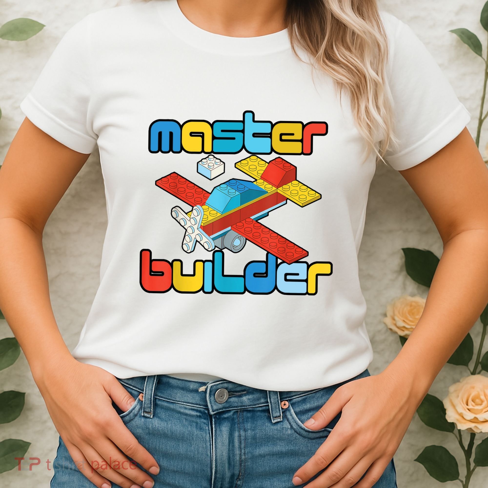 Master Builder Funny Building Blocks Brick Block Toy Women's T-Shirt