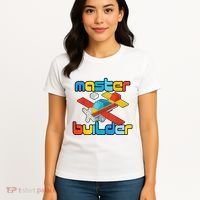 Master Builder Funny Building Blocks Brick Block Toy Women's T-Shirt thumb 4