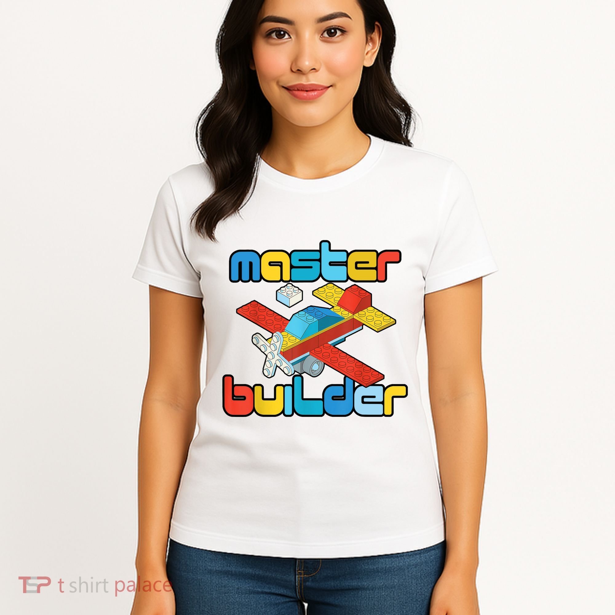 Master Builder Funny Building Blocks Brick Block Toy Women's T-Shirt