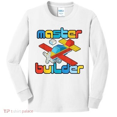 Master Builder Funny Building Blocks Brick Block Toy Kids Long Sleeve Shirt