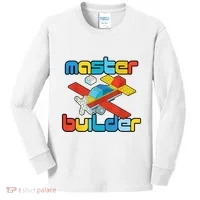 Master Builder Funny Building Blocks Brick Block Toy Kids Long Sleeve Shirt thumb 0