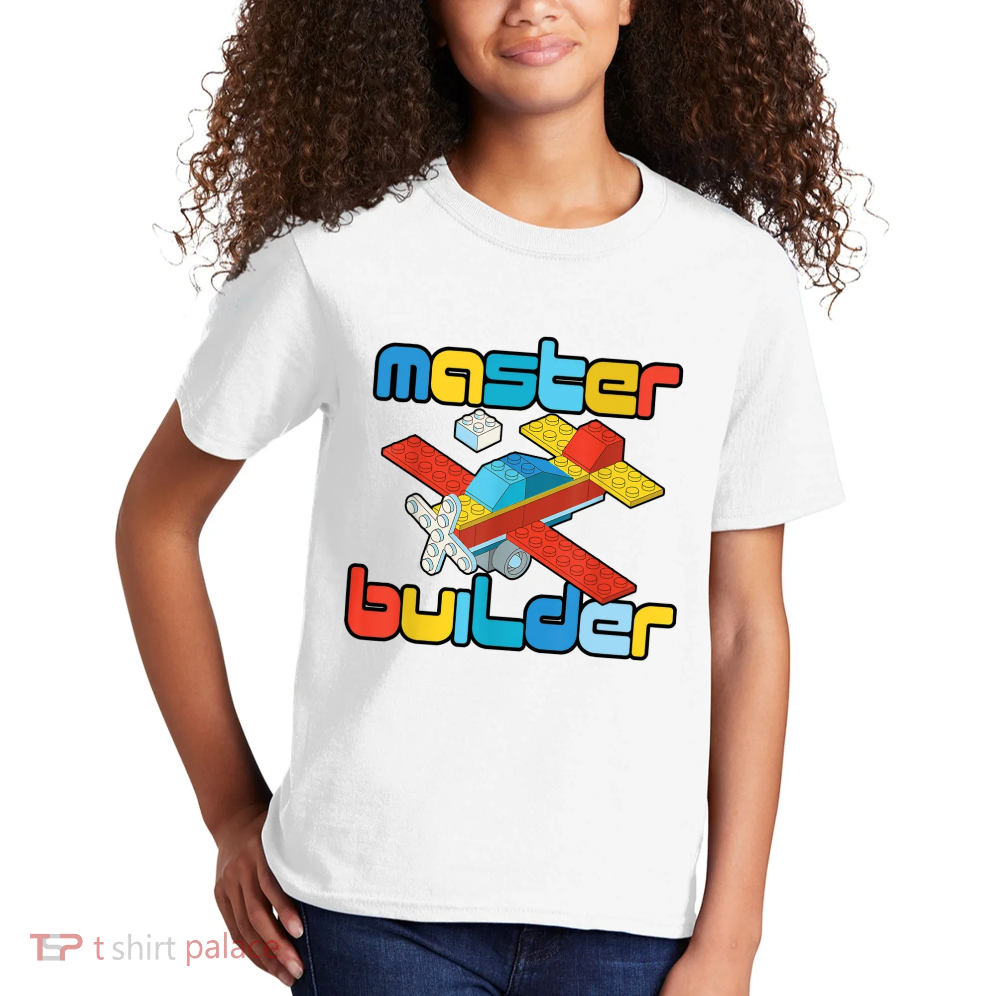 Master Builder Funny Building Blocks Brick Block Toy Kids T-Shirt