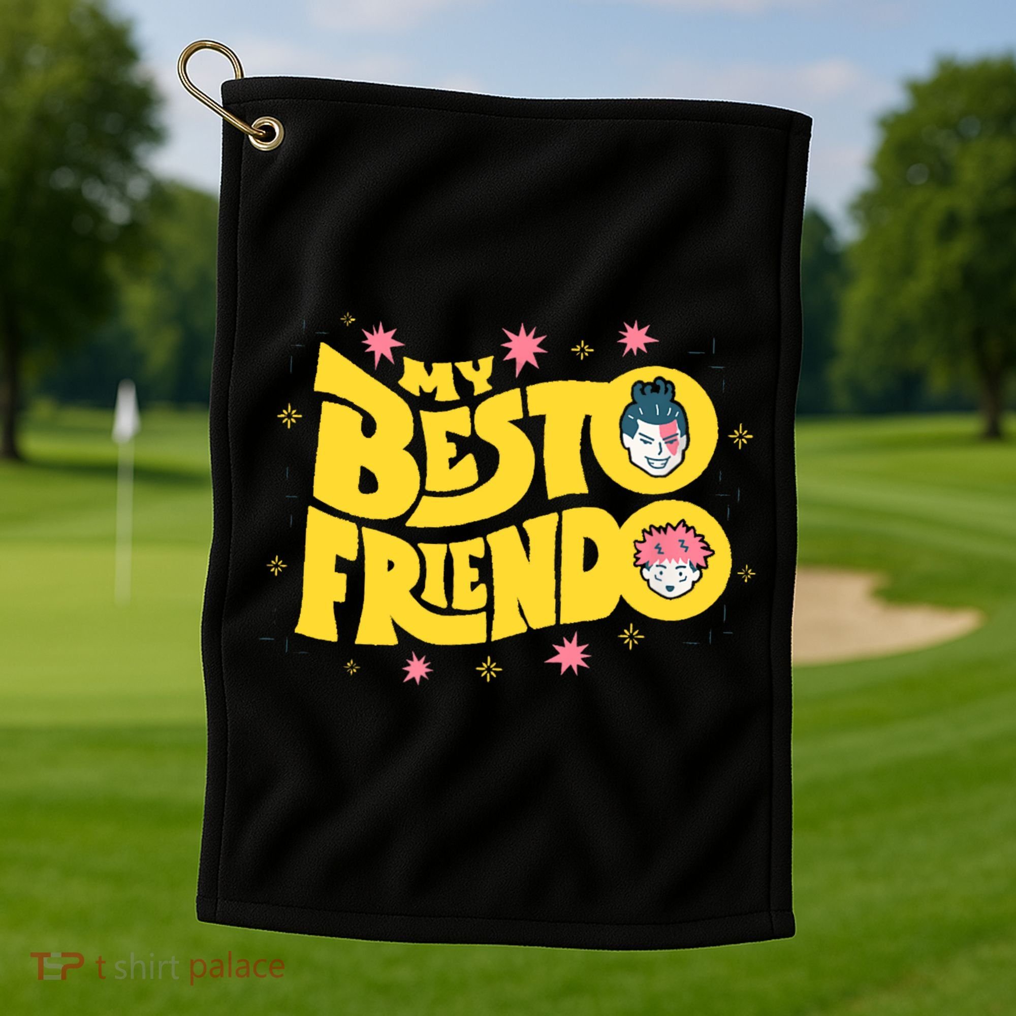 My Besto Friendo Kawaii Anime Saying Art Golf Towel