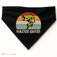 Master Baiter Funny Bass Fishing Funny Gift Dads Gift USA-Made Doggie Bandana thumb 0