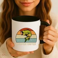 Master Baiter Funny Bass Fishing Funny Gift Dads Gift Coffee Mug thumb 3