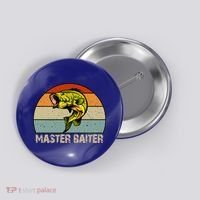 Master Baiter Funny Bass Fishing Funny Gift Dads Gift Button thumb 0