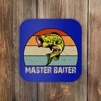 Master Baiter Funny Bass Fishing Funny Gift Dads Gift Coaster thumb 0
